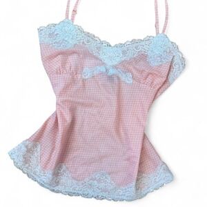 Y2K 2000s Express Design Studio patterned lace cami top